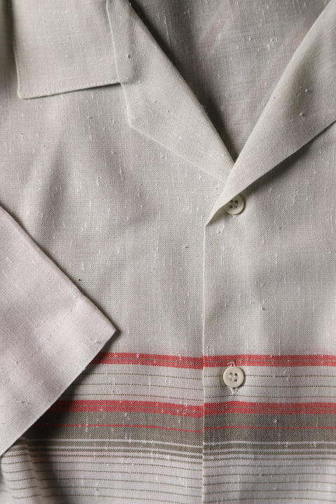 Textured horizontal stripe beach shirt (M)