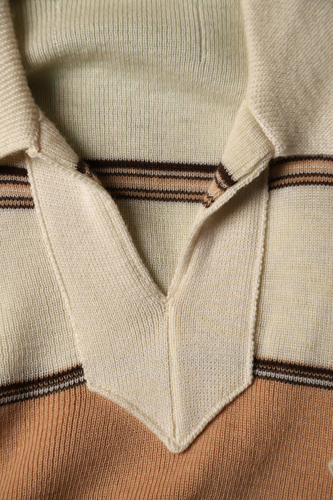 Geometric striped dagger collar polo (S/M)