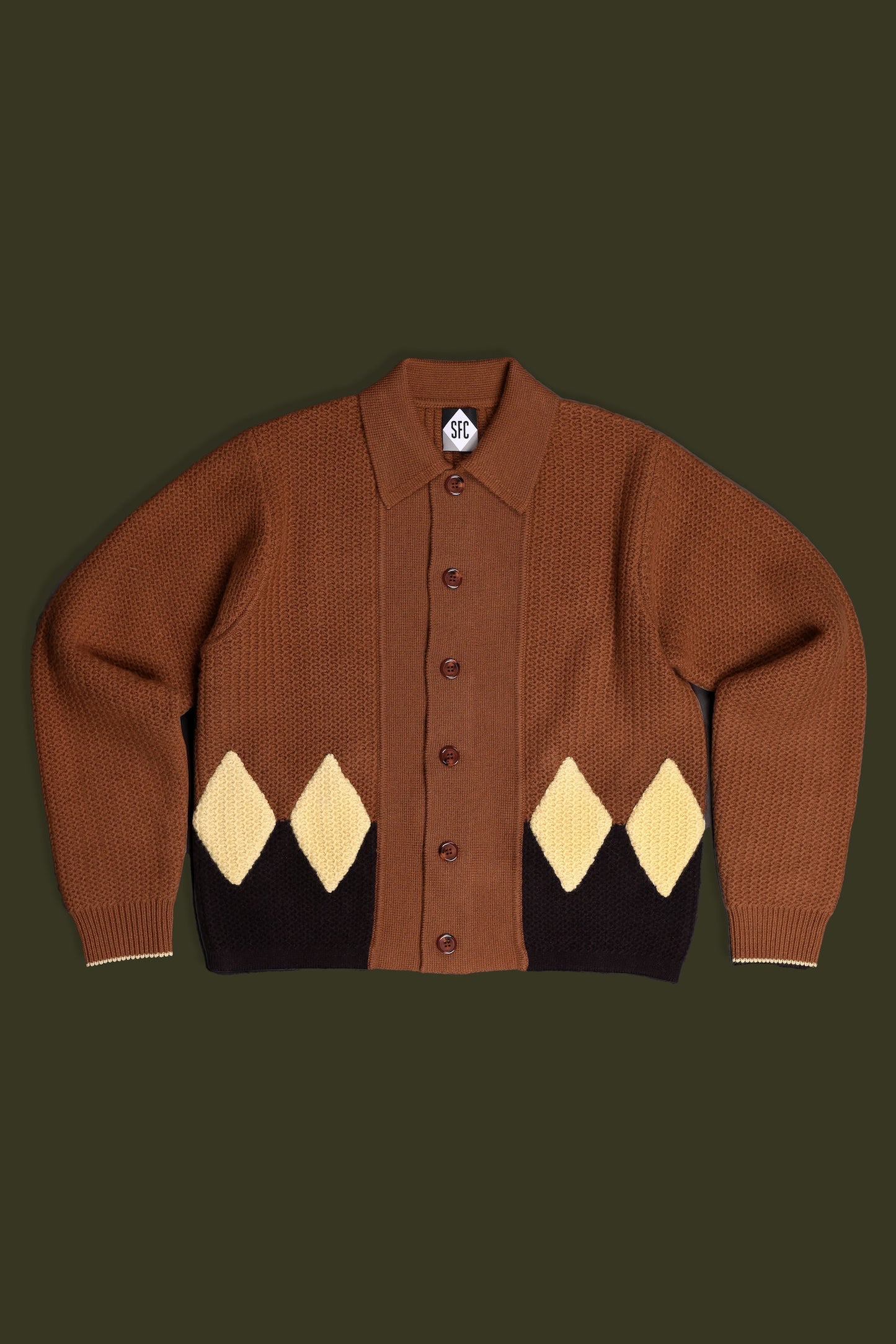 Diamond panel knit