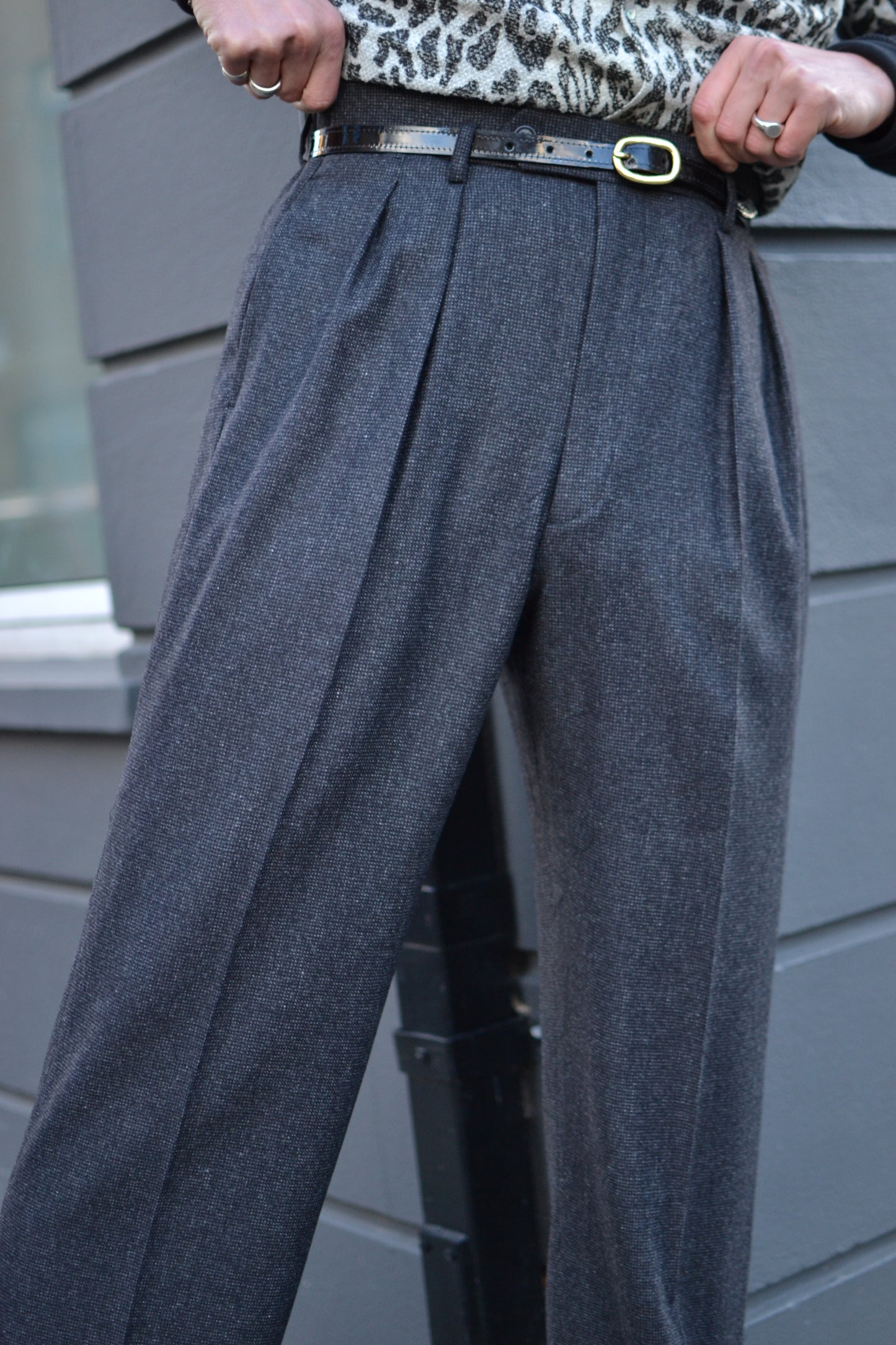 FABRIC OPTION - CHARCOAL MOTTLED FLECK WOOL