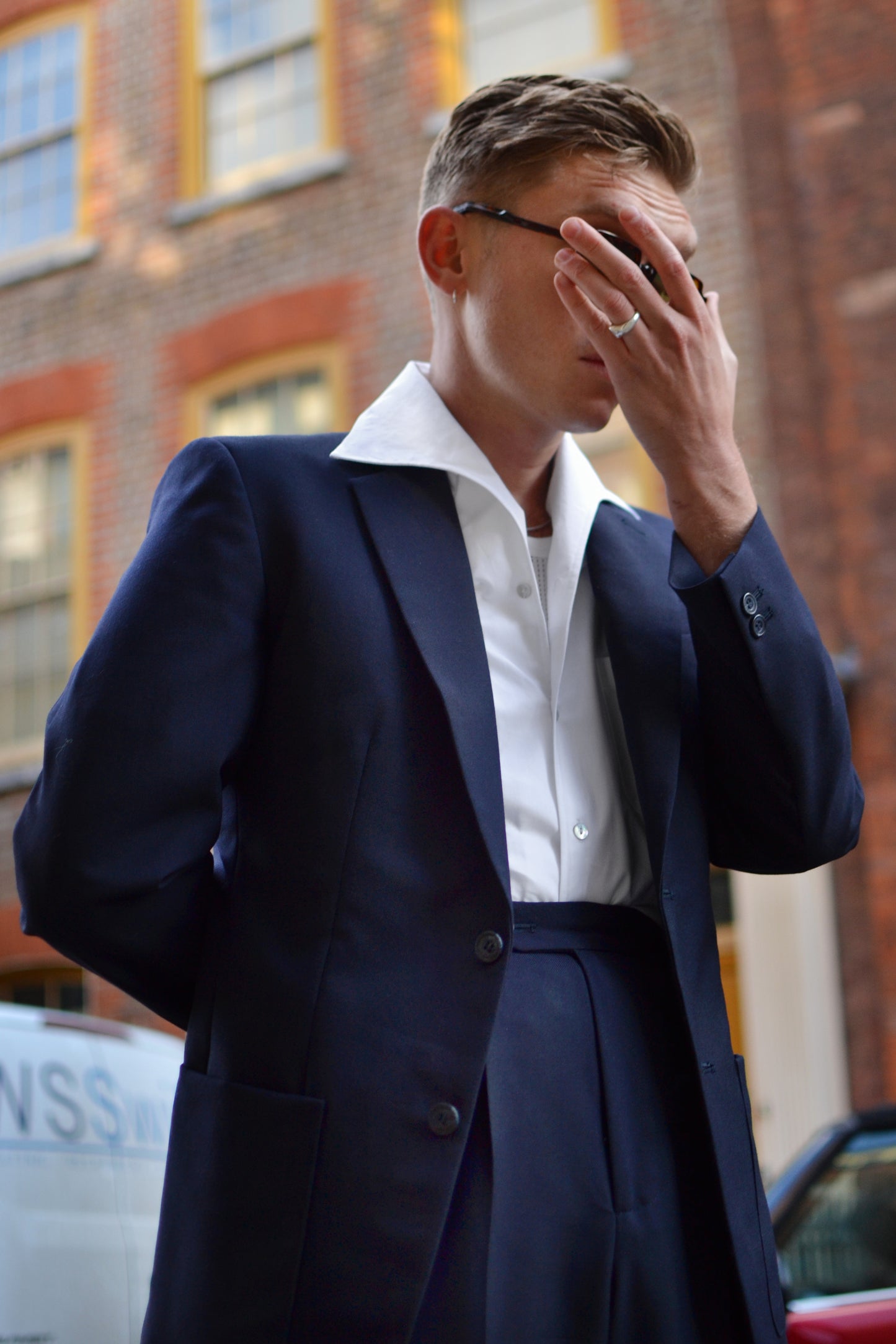 White wing collar Henry Hill shirt