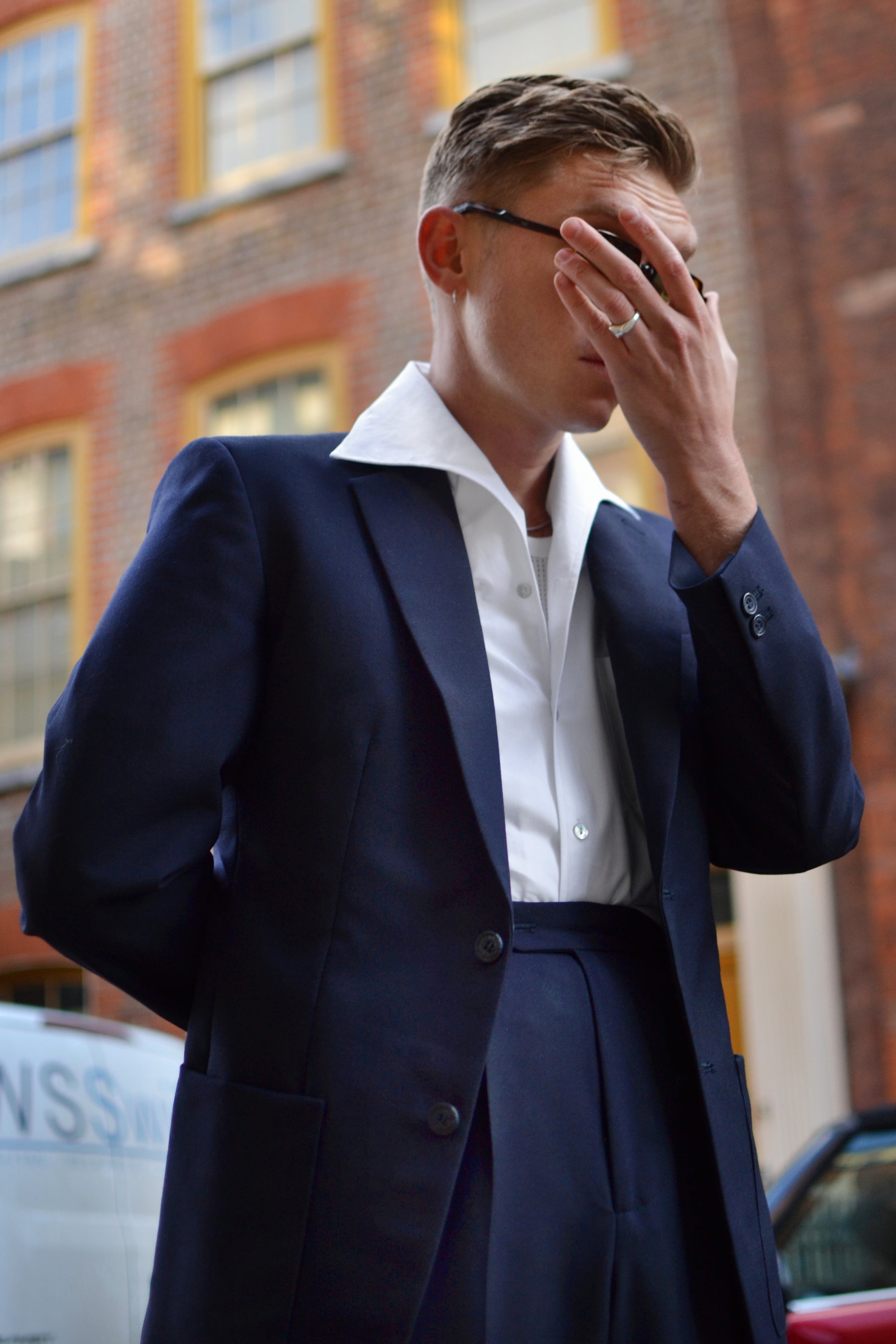 White wing collar Henry Hill shirt