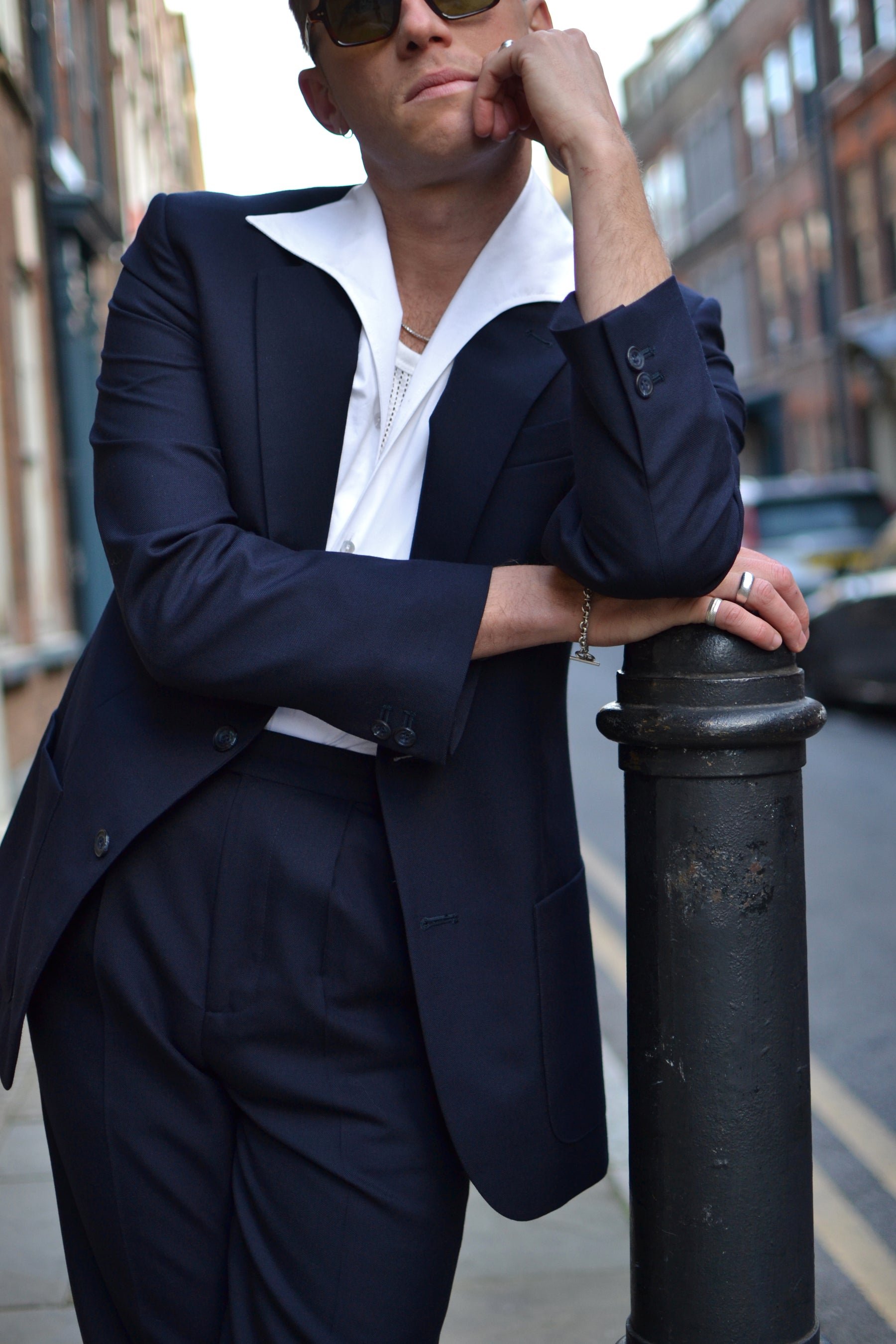 White wing collar Henry Hill shirt