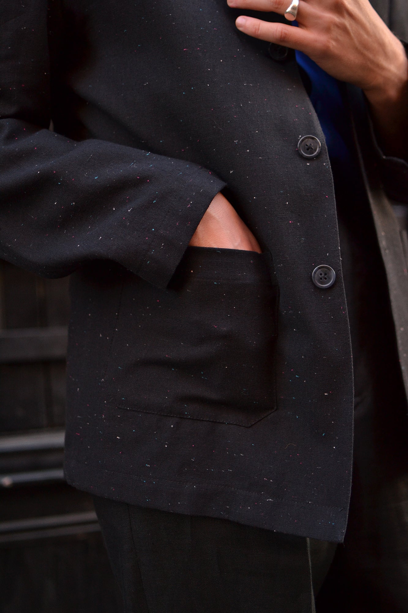 FABRIC OPTION - BLACK FLECK LINEN COTTON