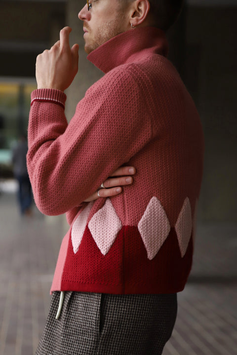 Rhubarb diamond panel knit