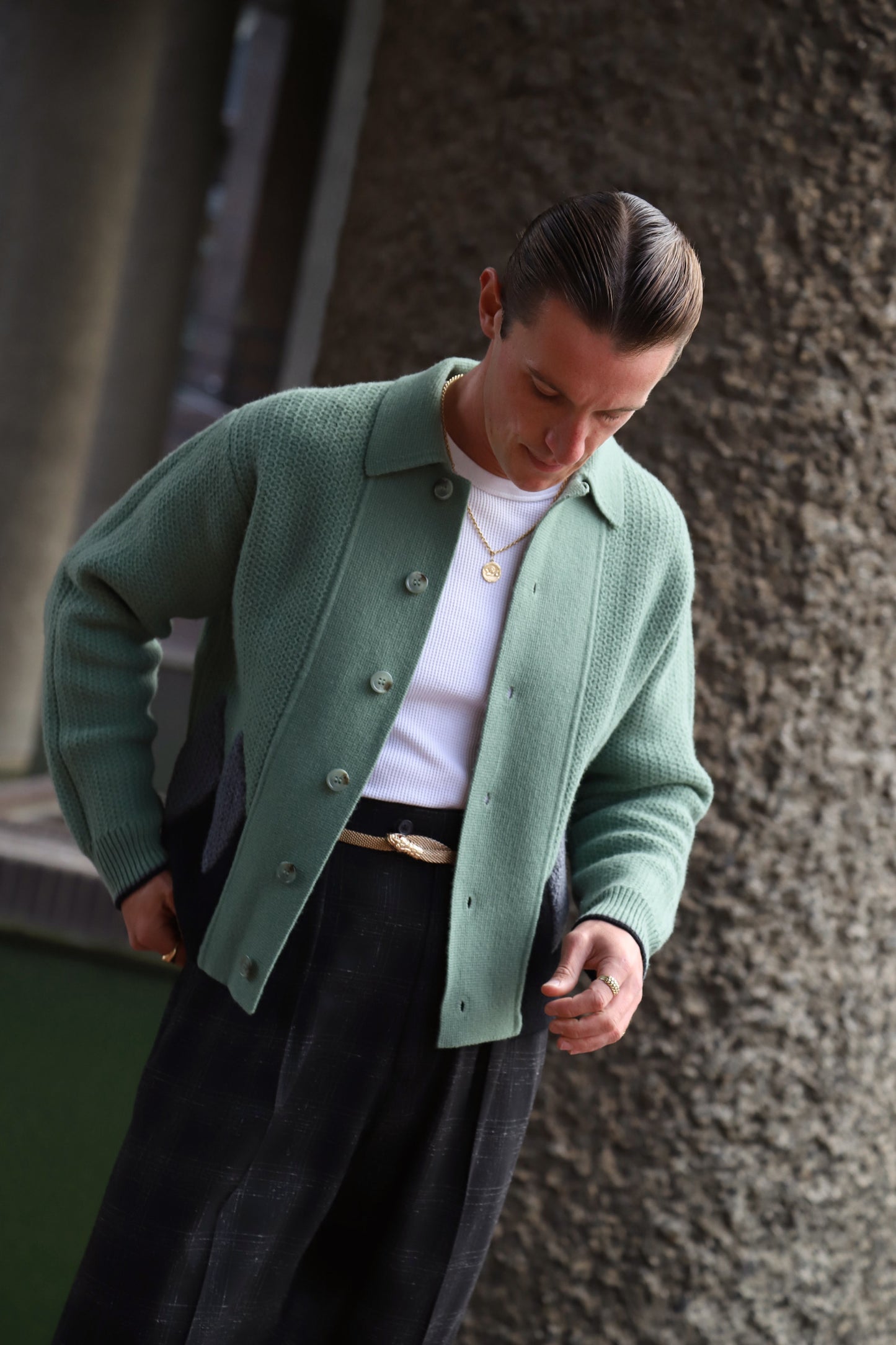 Diamond panel knit