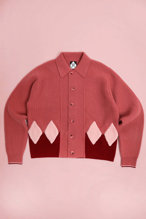 Rhubarb diamond panel knit