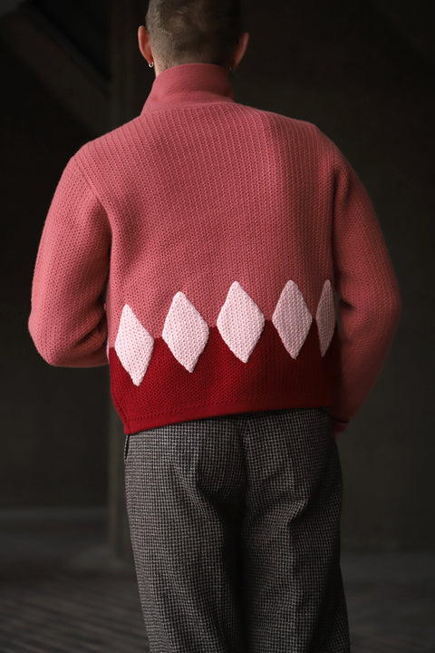 Rhubarb diamond panel knit