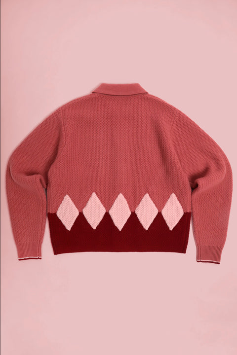 Rhubarb diamond panel knit