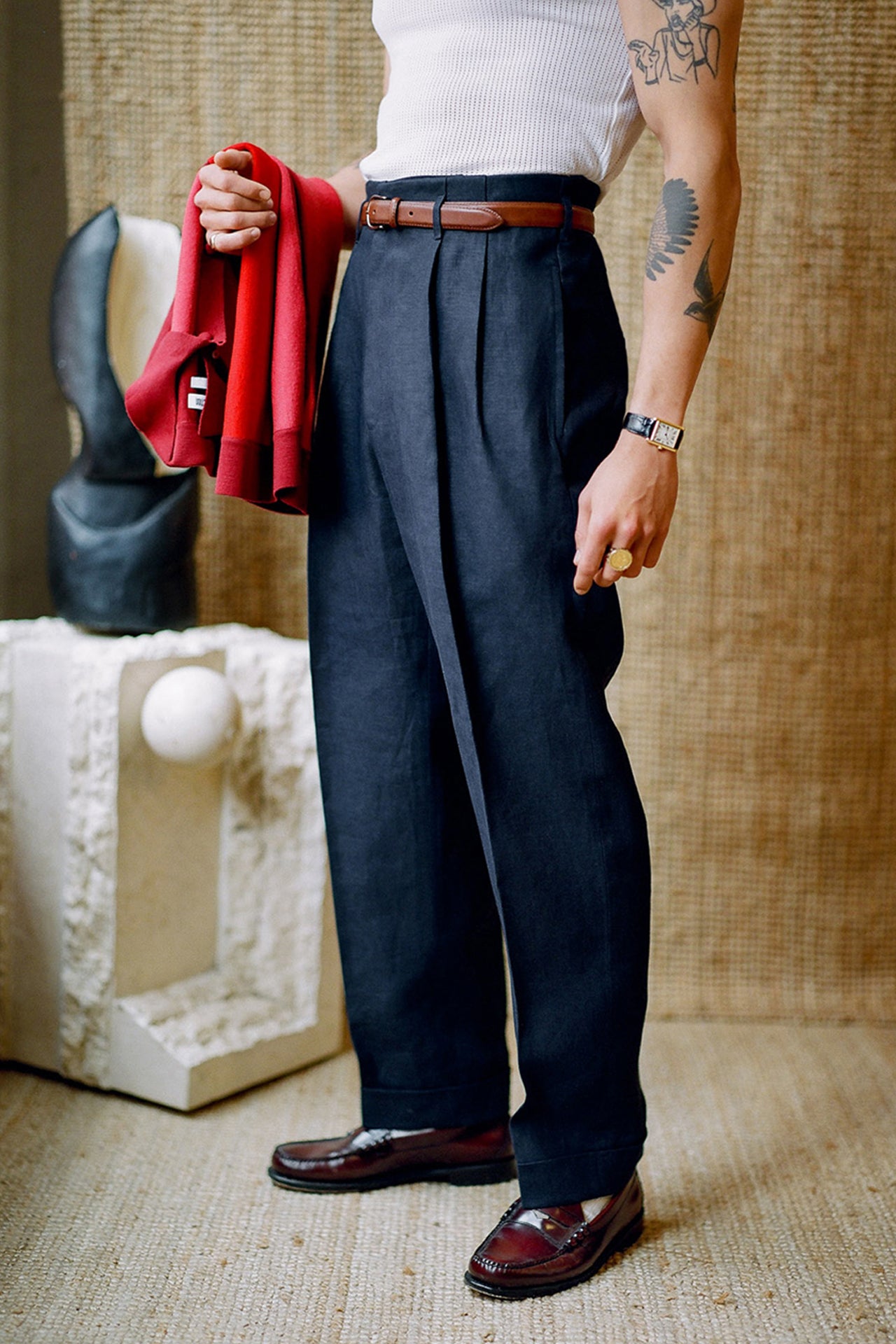 The rise of the super high-waisted trouser