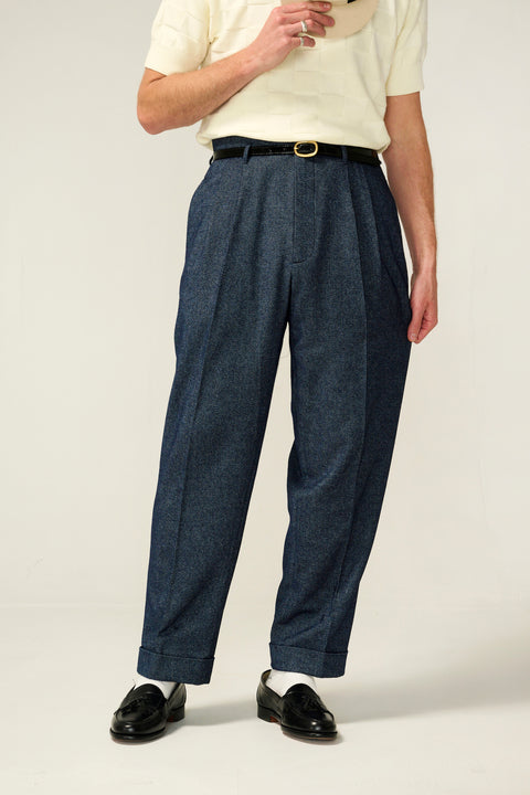 FABRIC OPTION - BLUE MOTTLED FLECK WOOL