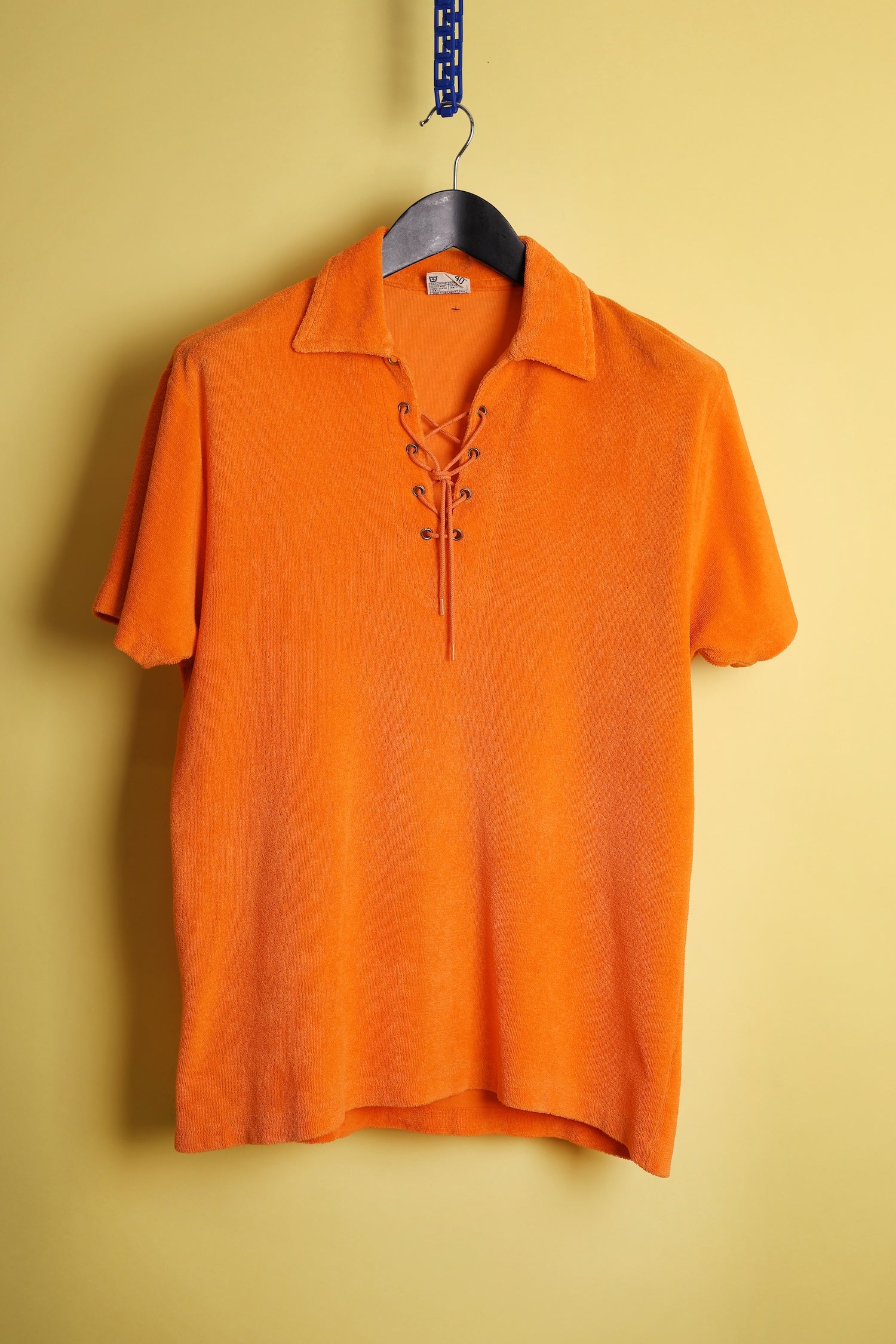 Lace-up Terry Polo Shirt
