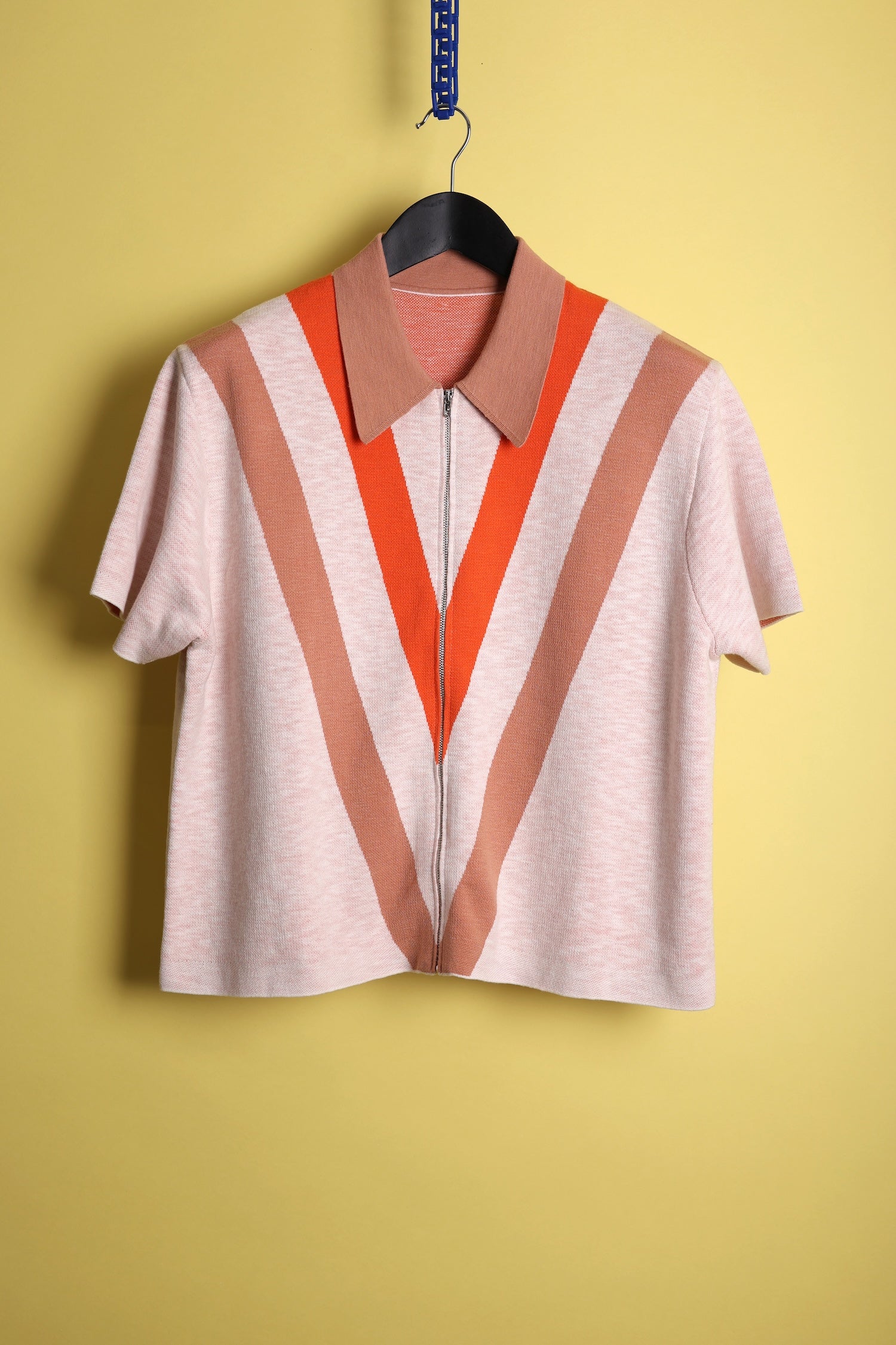 SFC V-Stripe Zip-Up Knit Shirt