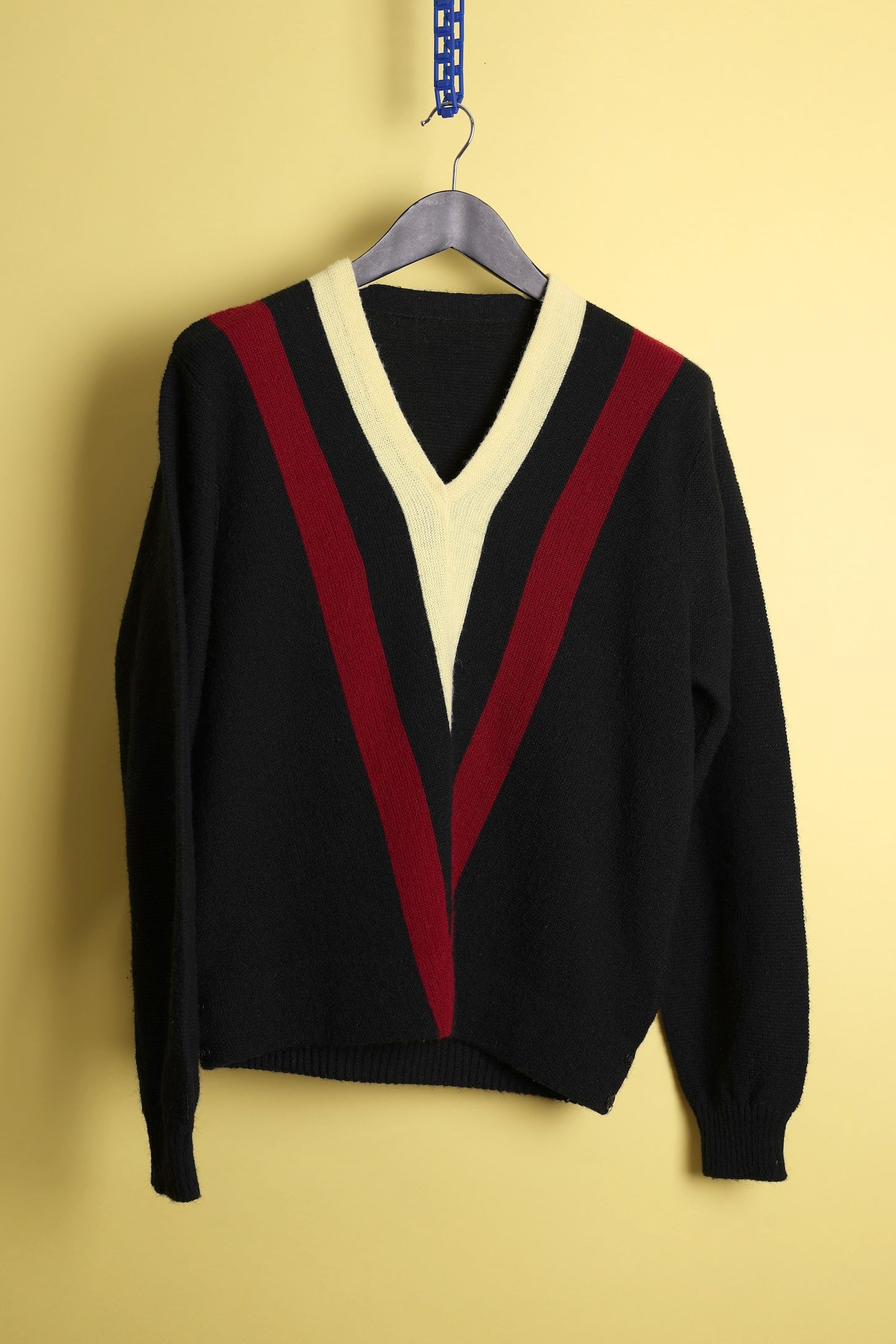 V-Neck Collegiate Jumper (Black, Red, Yellow)