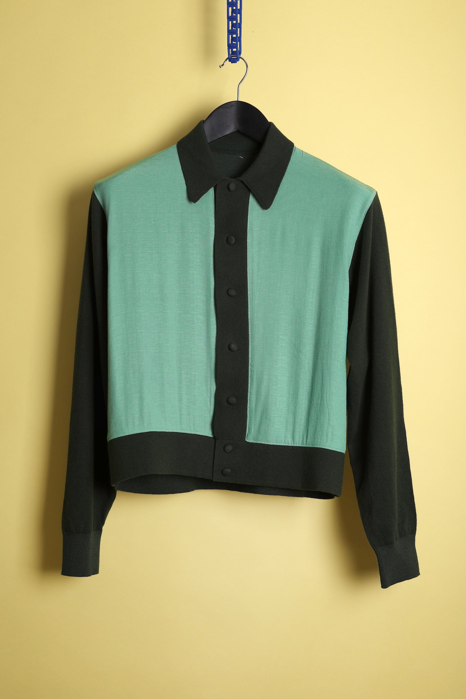 SFC Tonal Green Textured Front Panel Knit