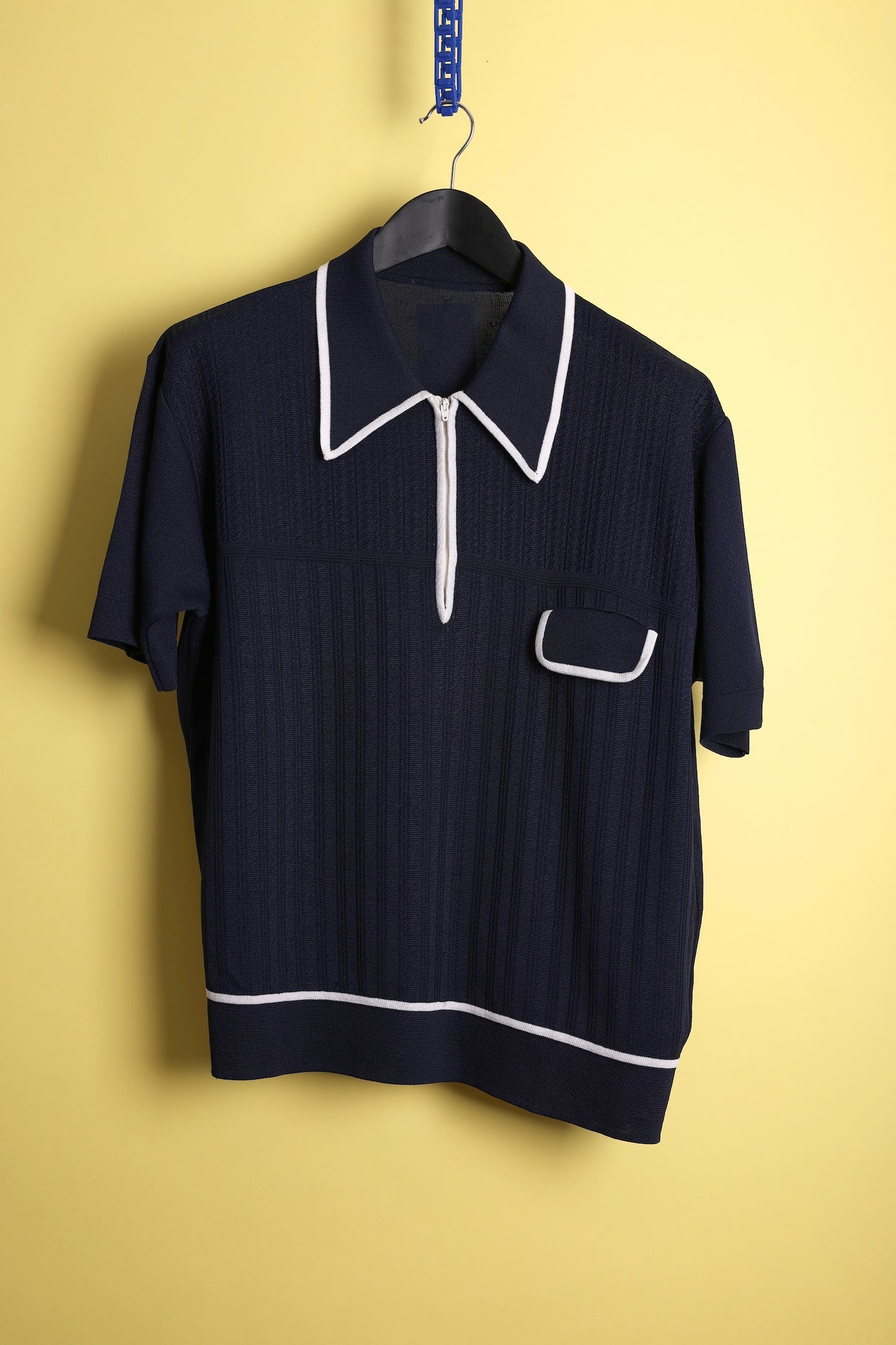 Navy Zip-Up Polo
