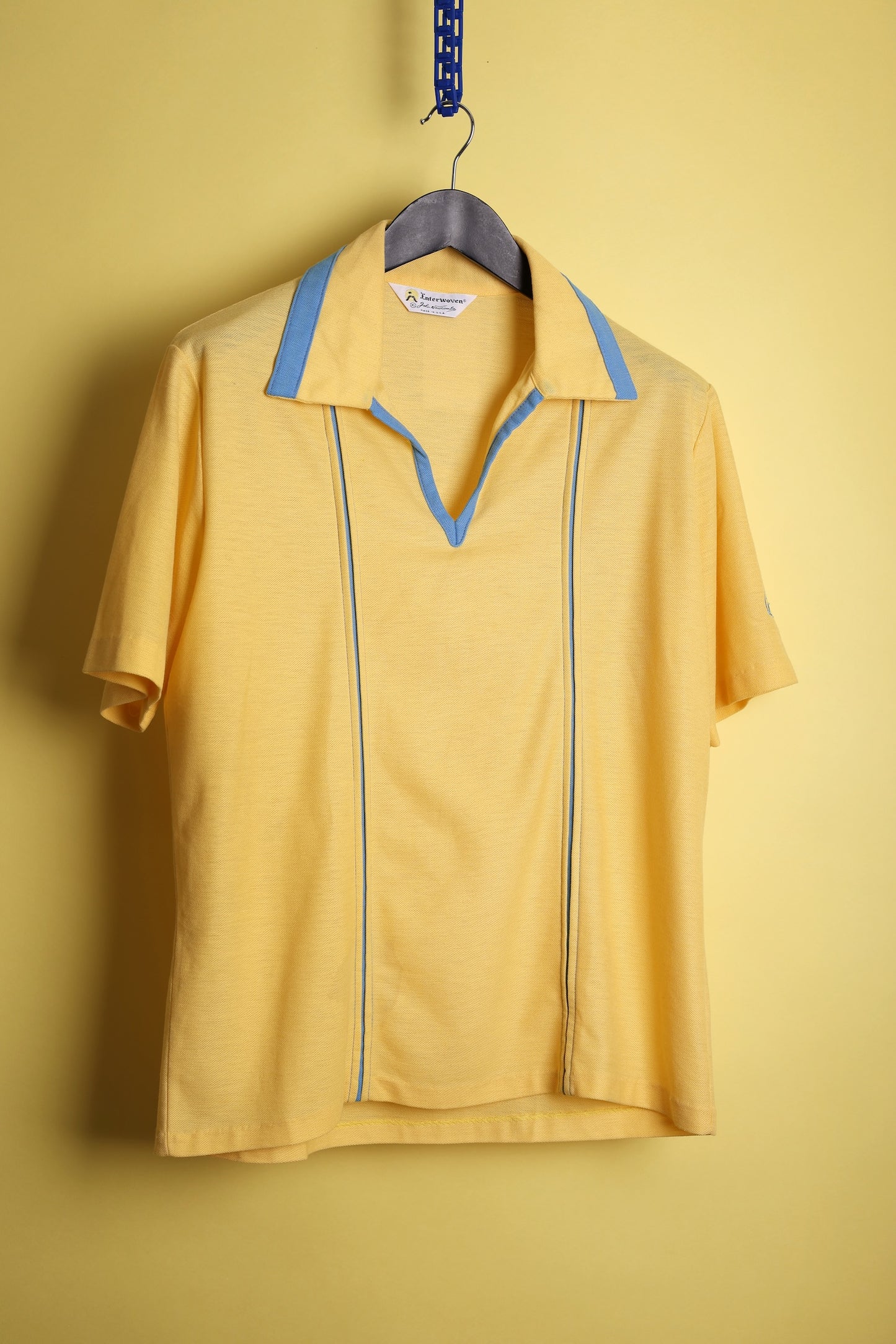 Tonal stripe yellow polo shirt