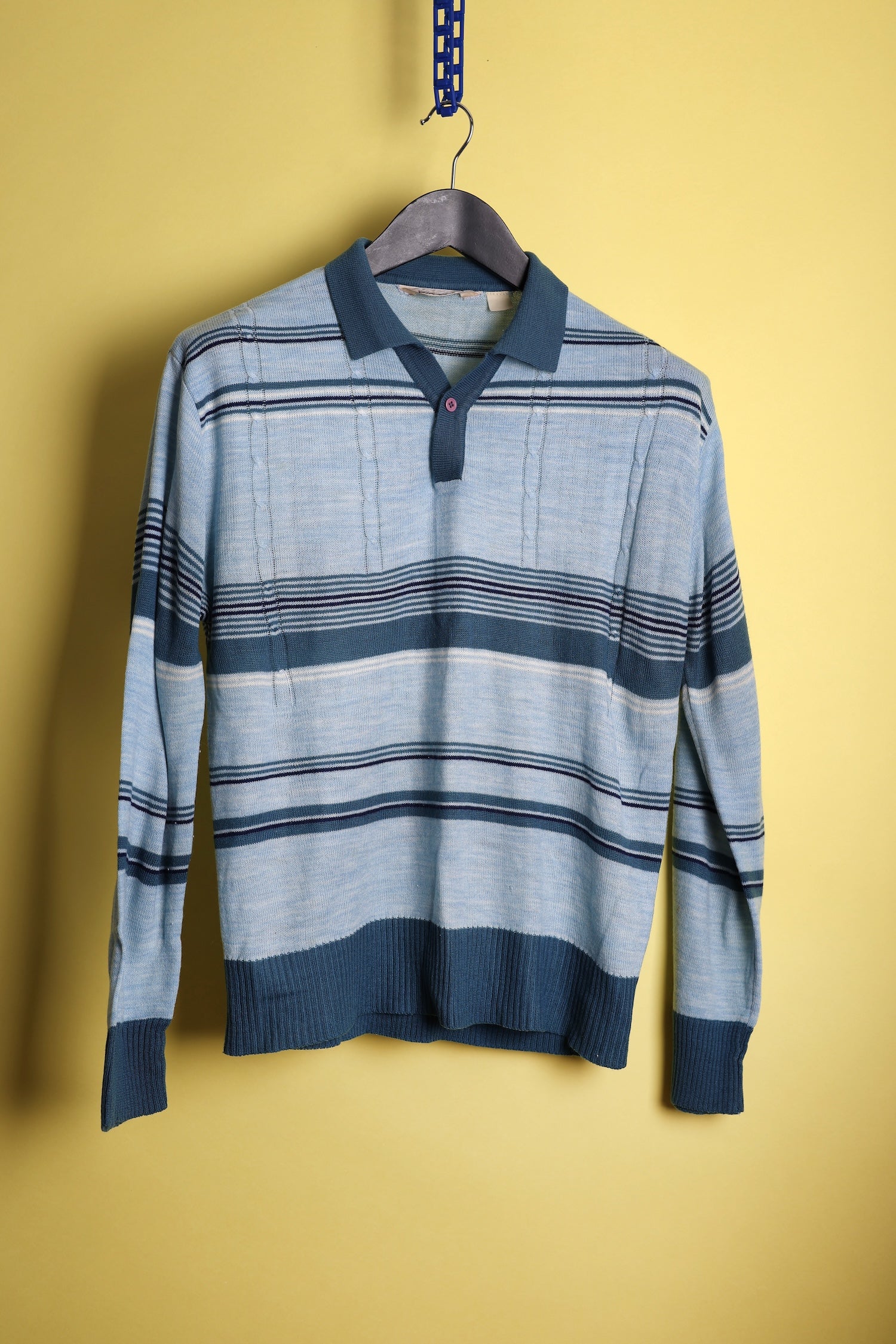 Mongomery Ward Blue Stripe Polo Shirt