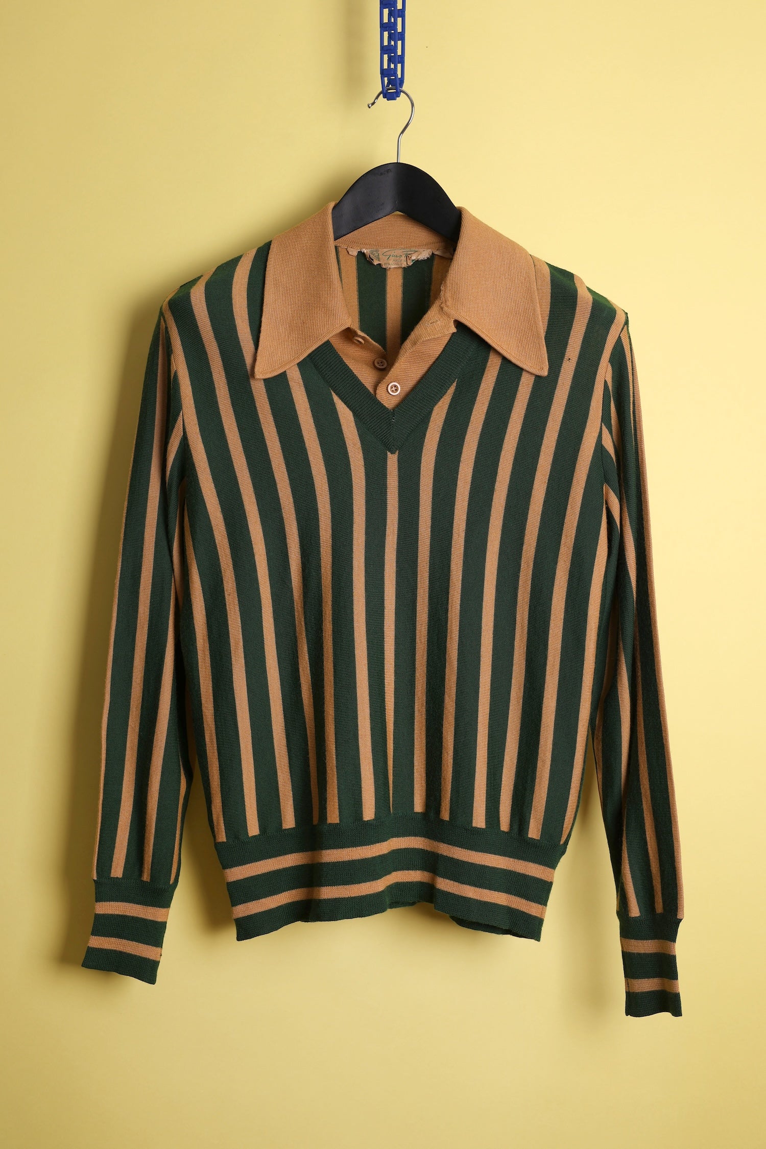 Green/Tan Stripe Knit Shirt