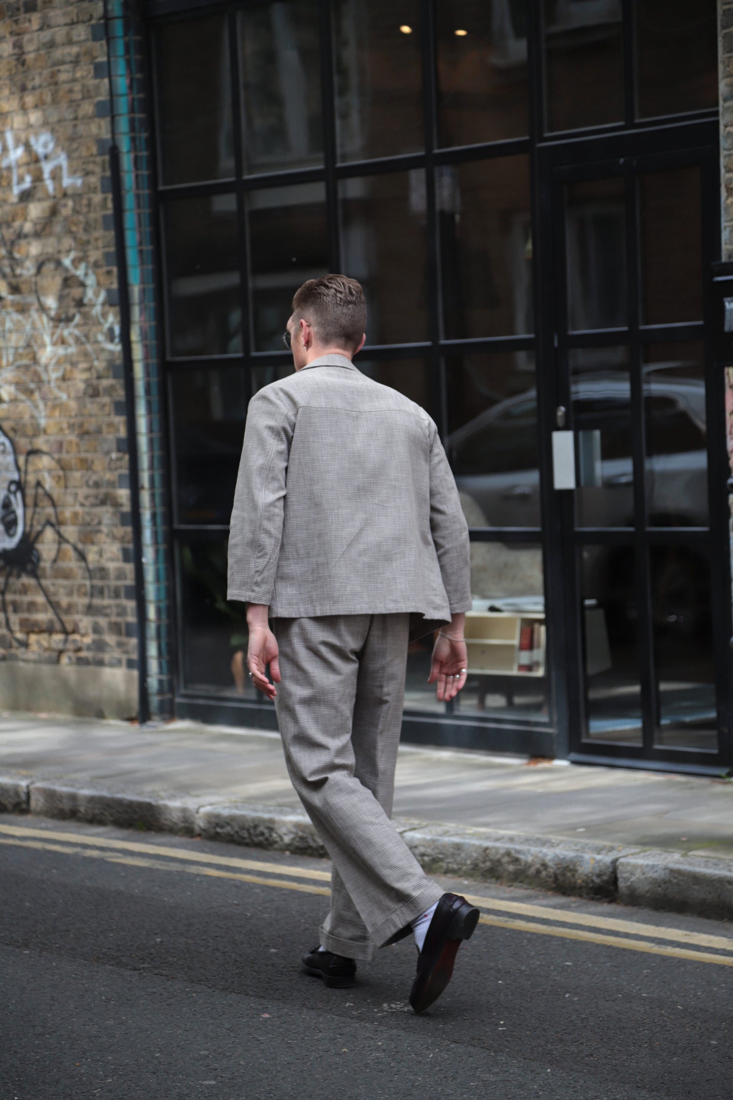 FABRIC OPTION - OAT TONED DOGTOOTH WOOL COTTON