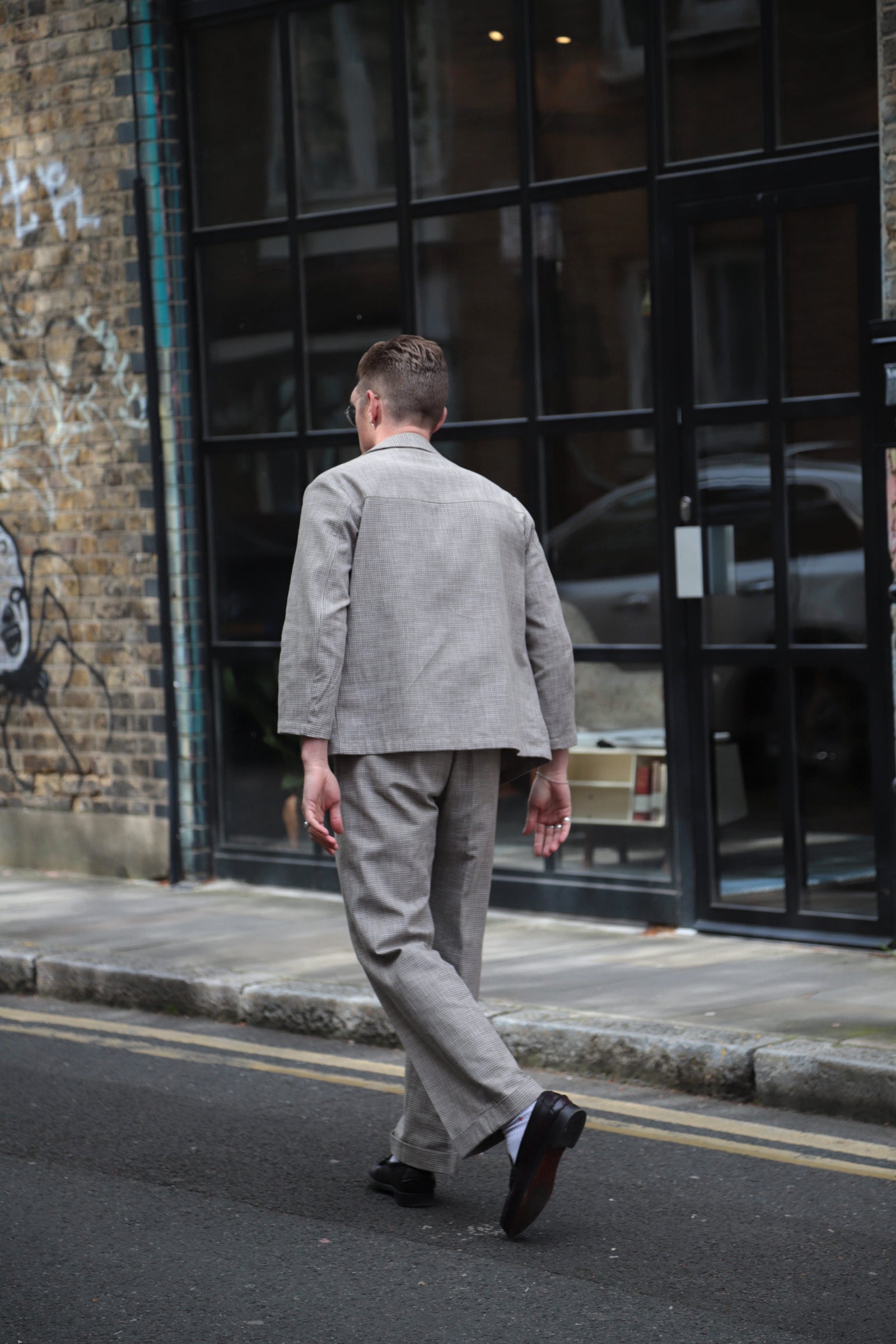 FABRIC OPTION - OAT TONED DOGTOOTH WOOL COTTON