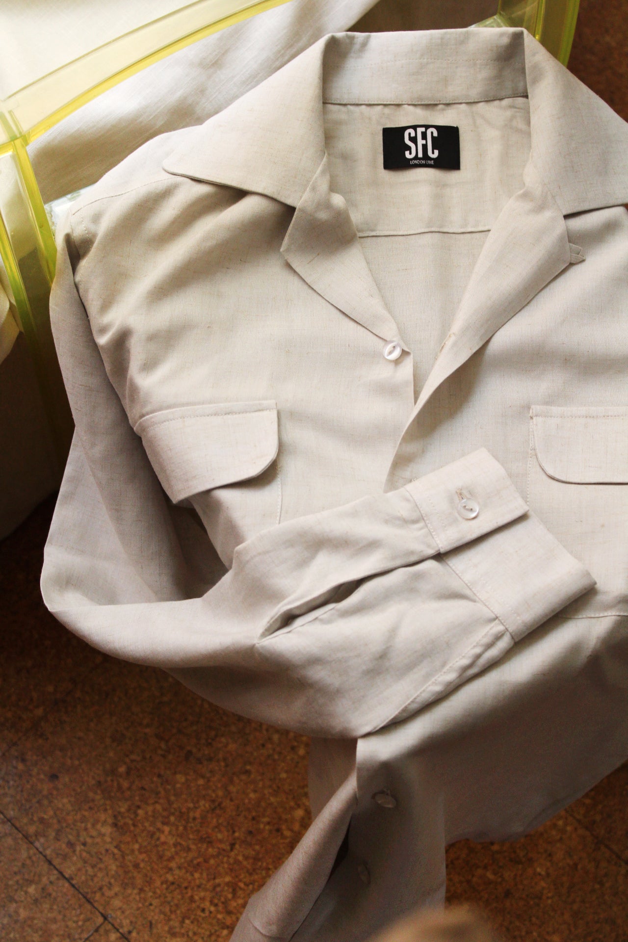 White slub Cuban collar shirt – Scott Fraser Collection