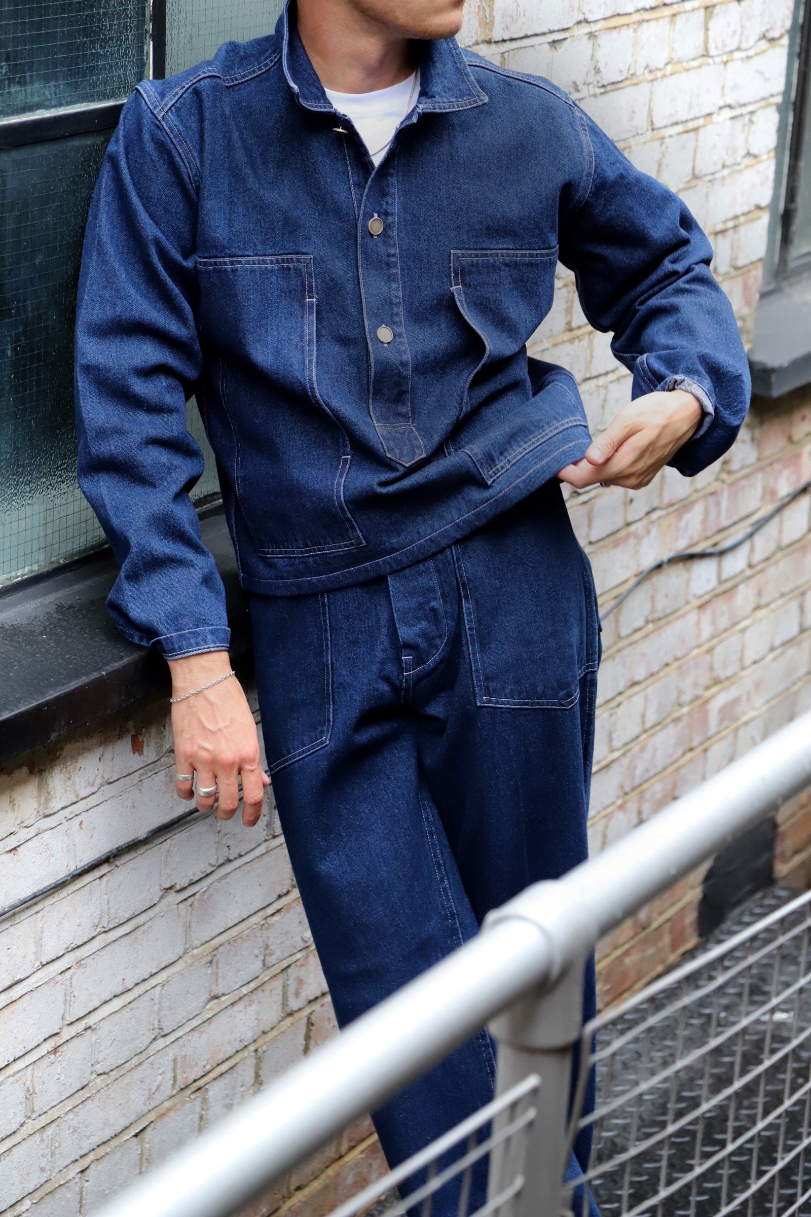 Denim best sale pullover jacket