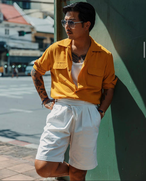 Ochre Cuban collar shirt