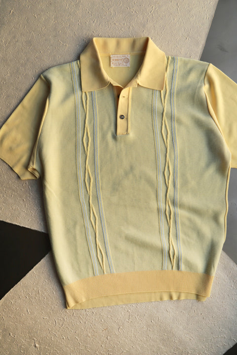 Pale yellow with soft blue under knit polo (1960)