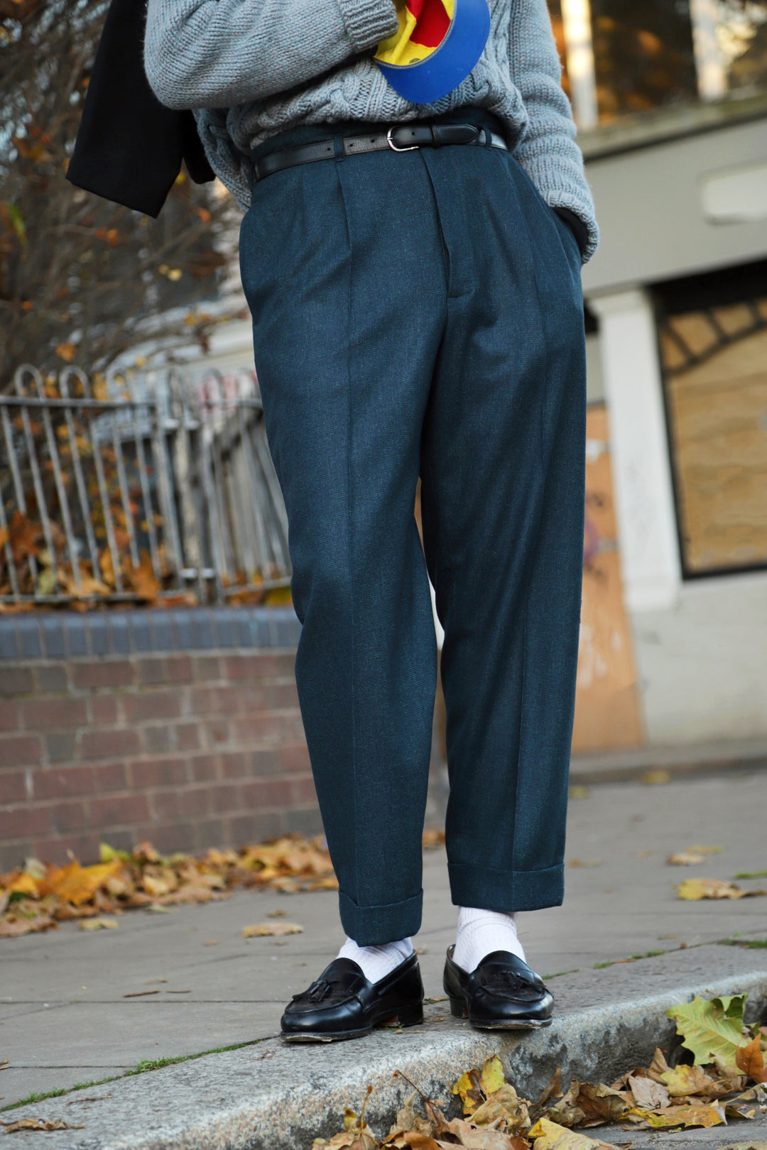 1624 Mustard Tie Waist Peg Trousers