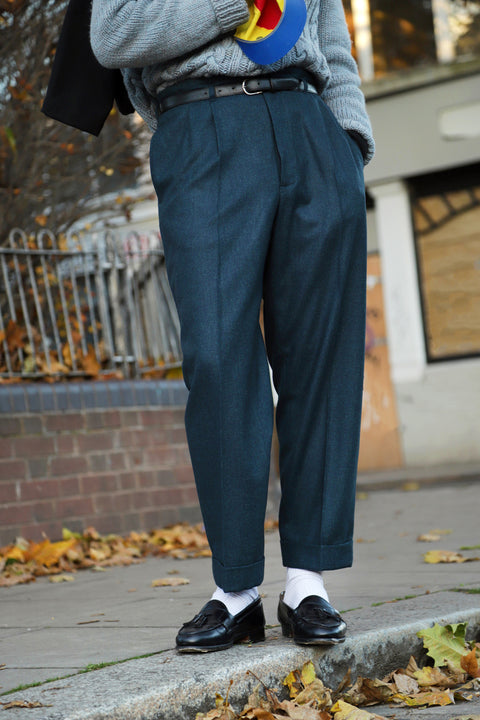Men's Fashion Plaid Pants Hunter Green and Navy 