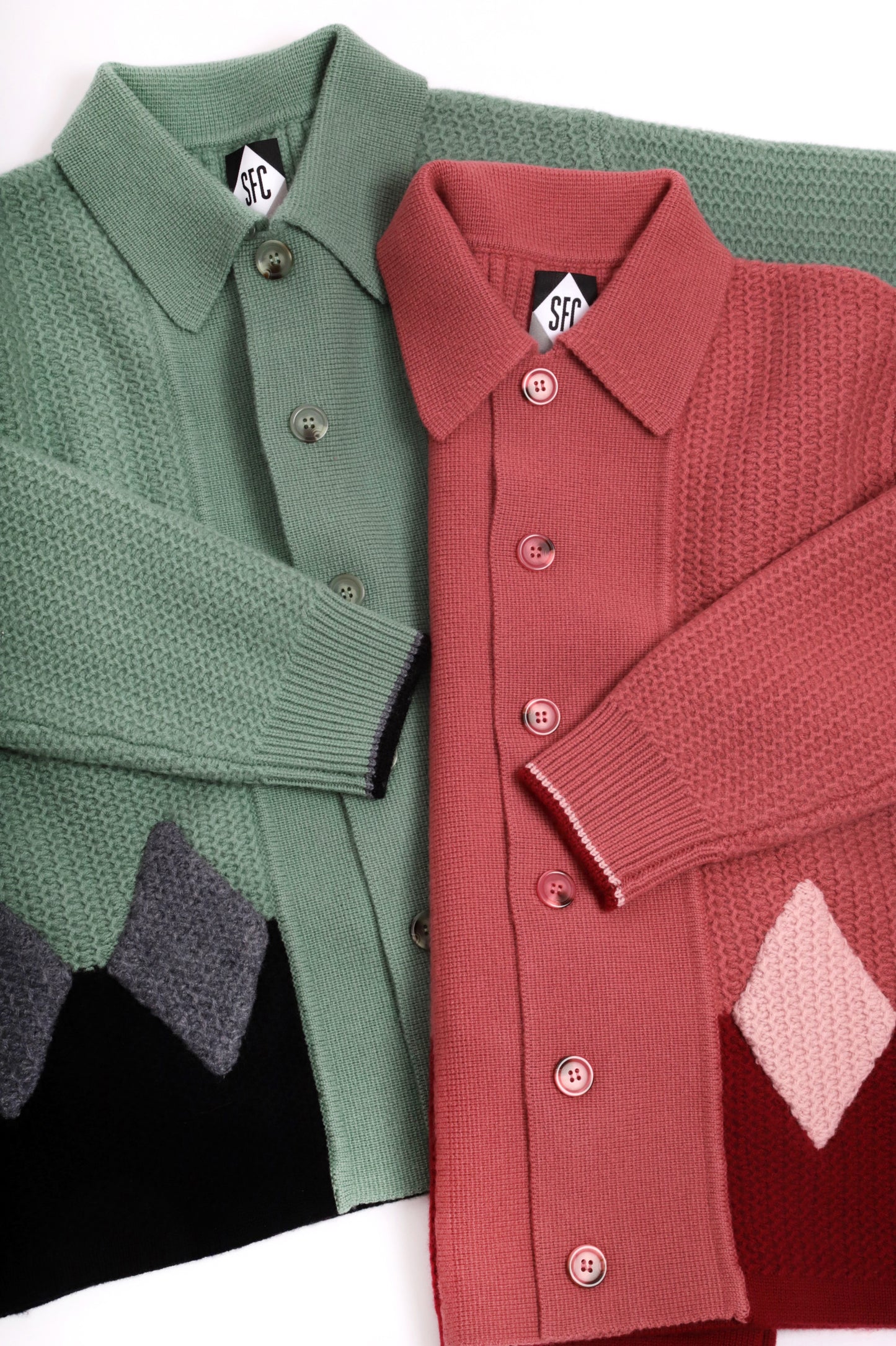 Diamond panel knit