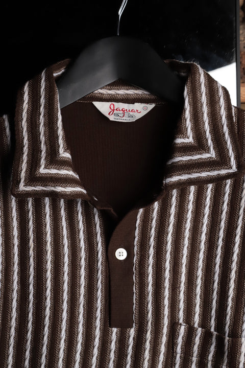 Chocolate brown and white bradided dead-stock polo (1950)