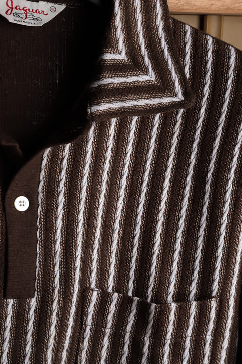 Chocolate brown and white bradided dead-stock polo (1950)