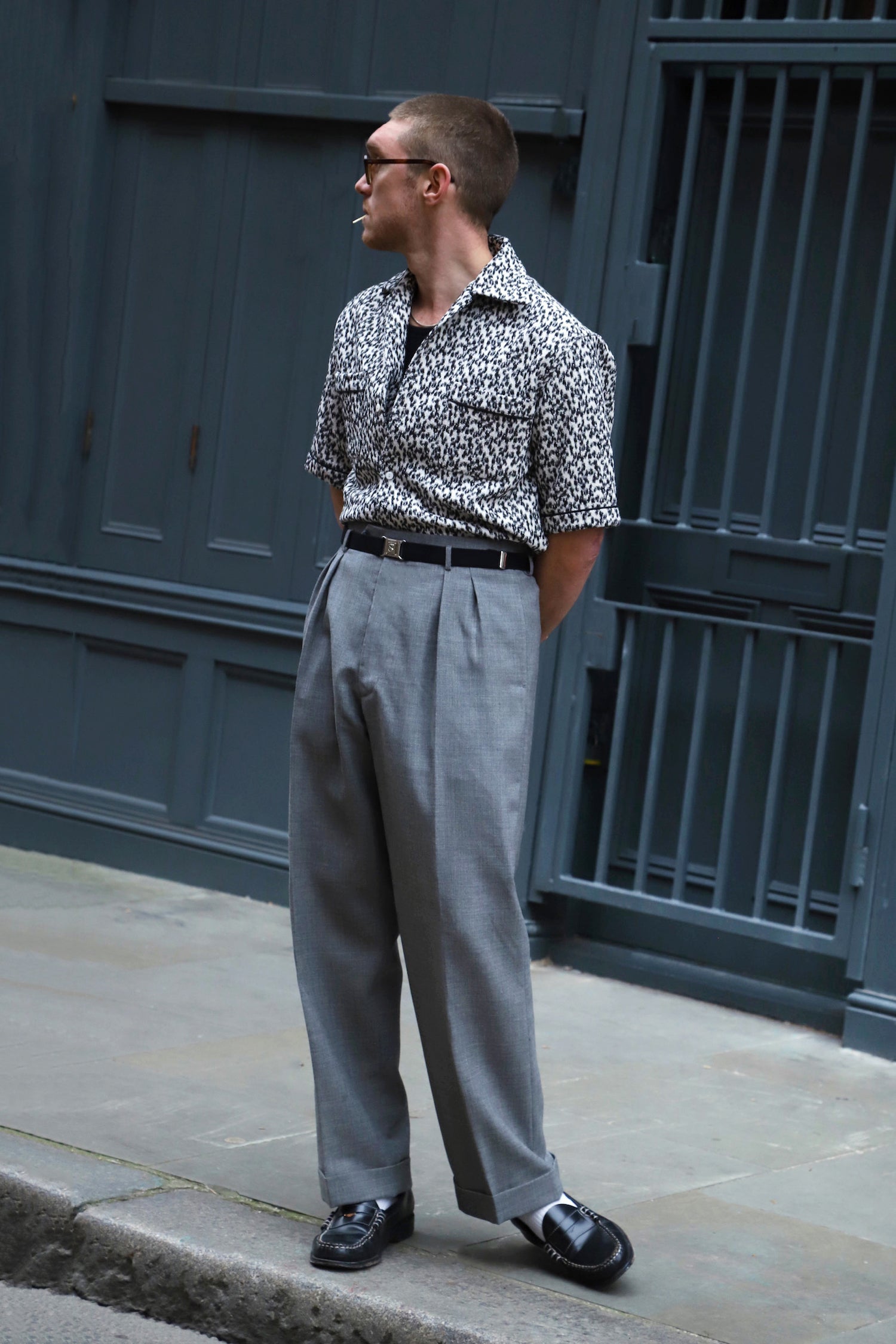 Woven leopard shirt