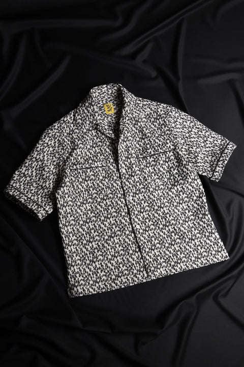 Textured woven leopard shirt