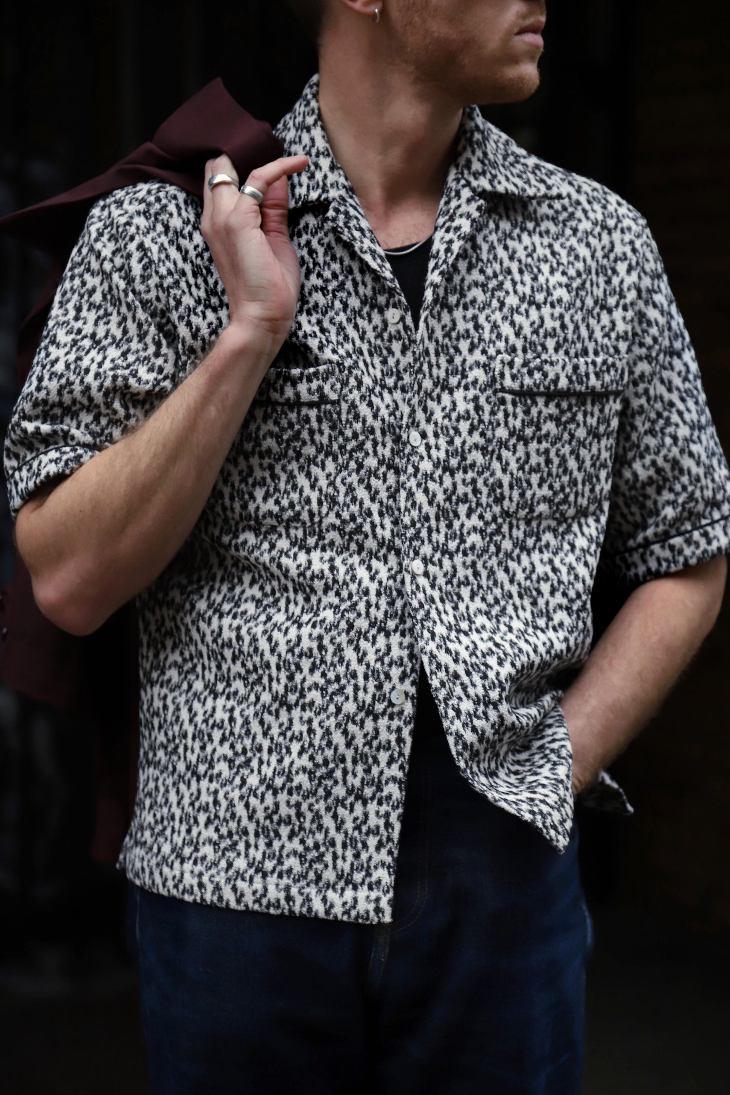Woven leopard shirt