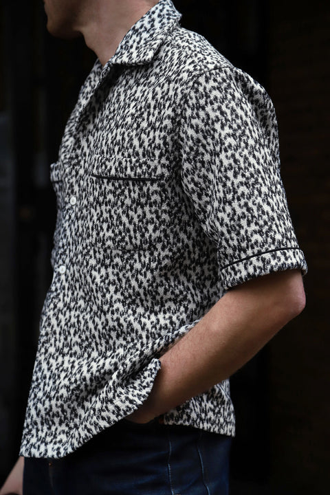 Textured woven leopard shirt