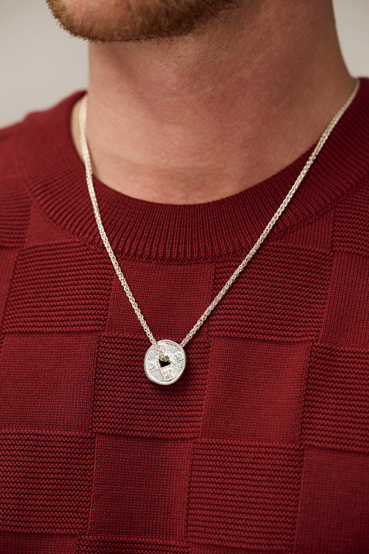Silver lucky coin necklace