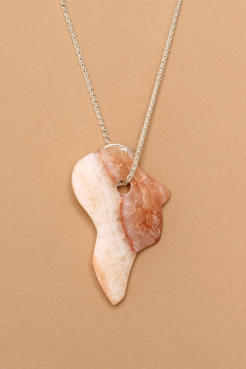 Silver Lucky Coin necklace with Stone pendant (O2)