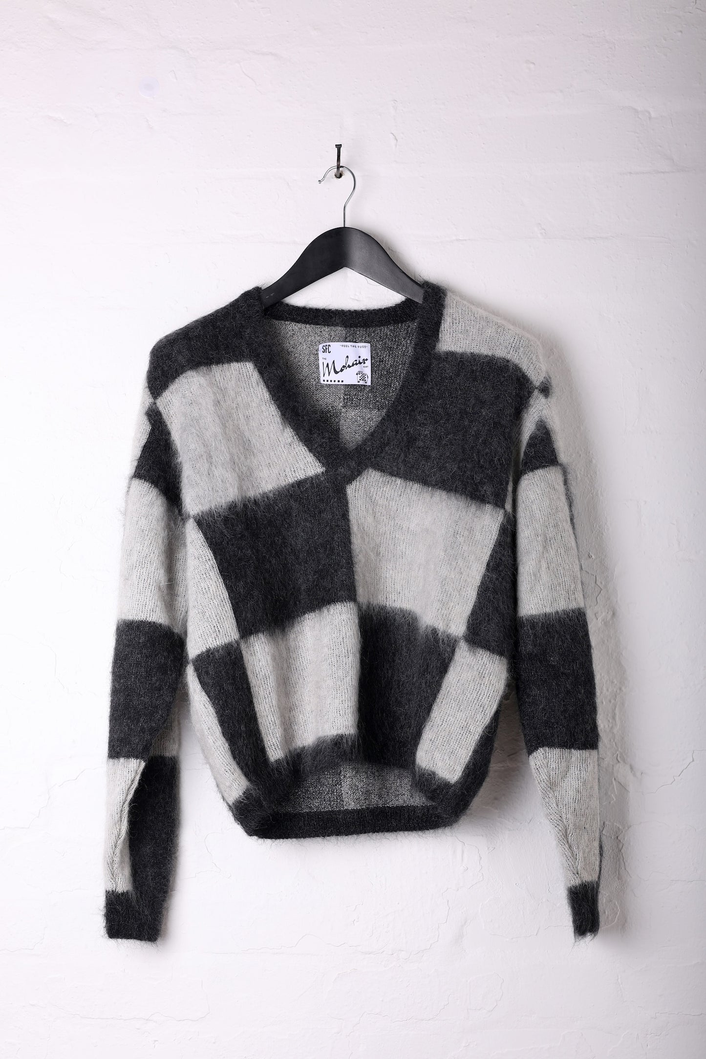 Checkerboard Mohair Sweater - M