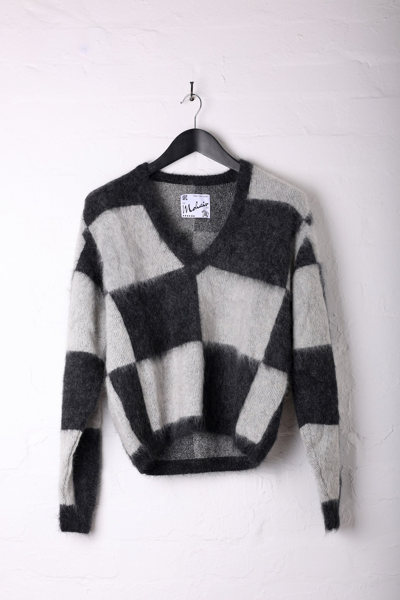 Checkerboard Mohair Sweater - M