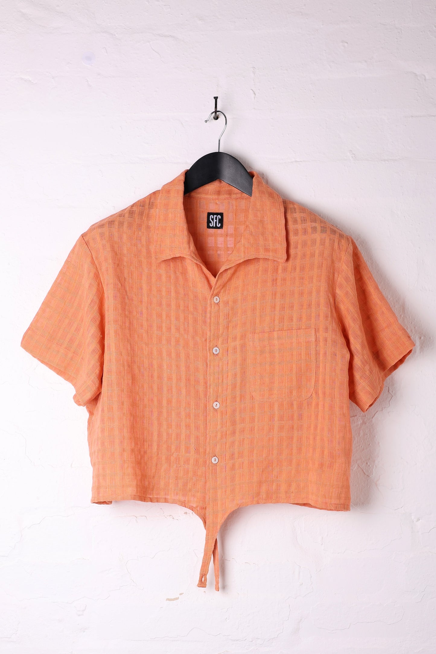 Waist-Tie Shirt Coral - XL