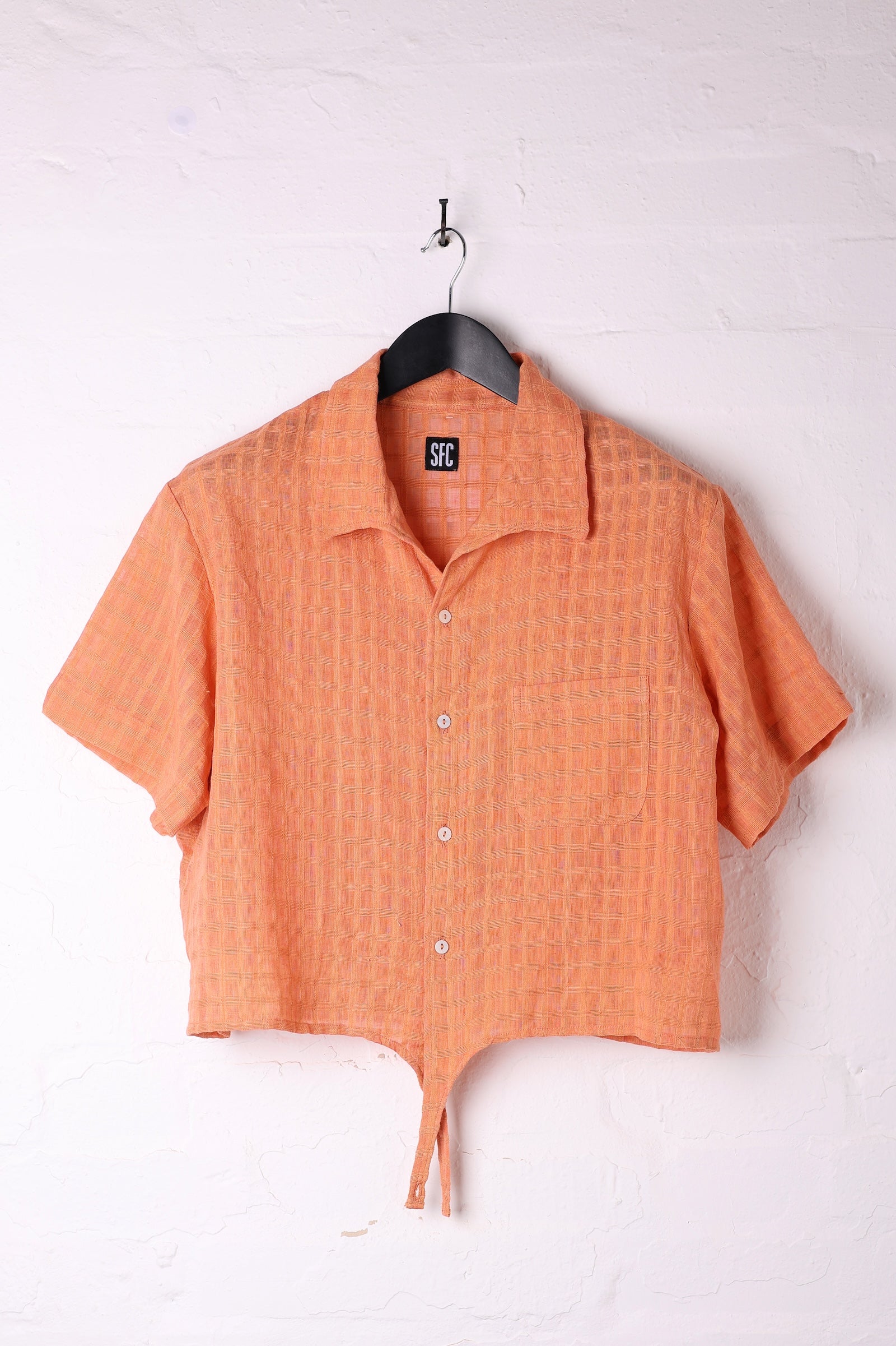 Waist-Tie Shirt Coral - XL