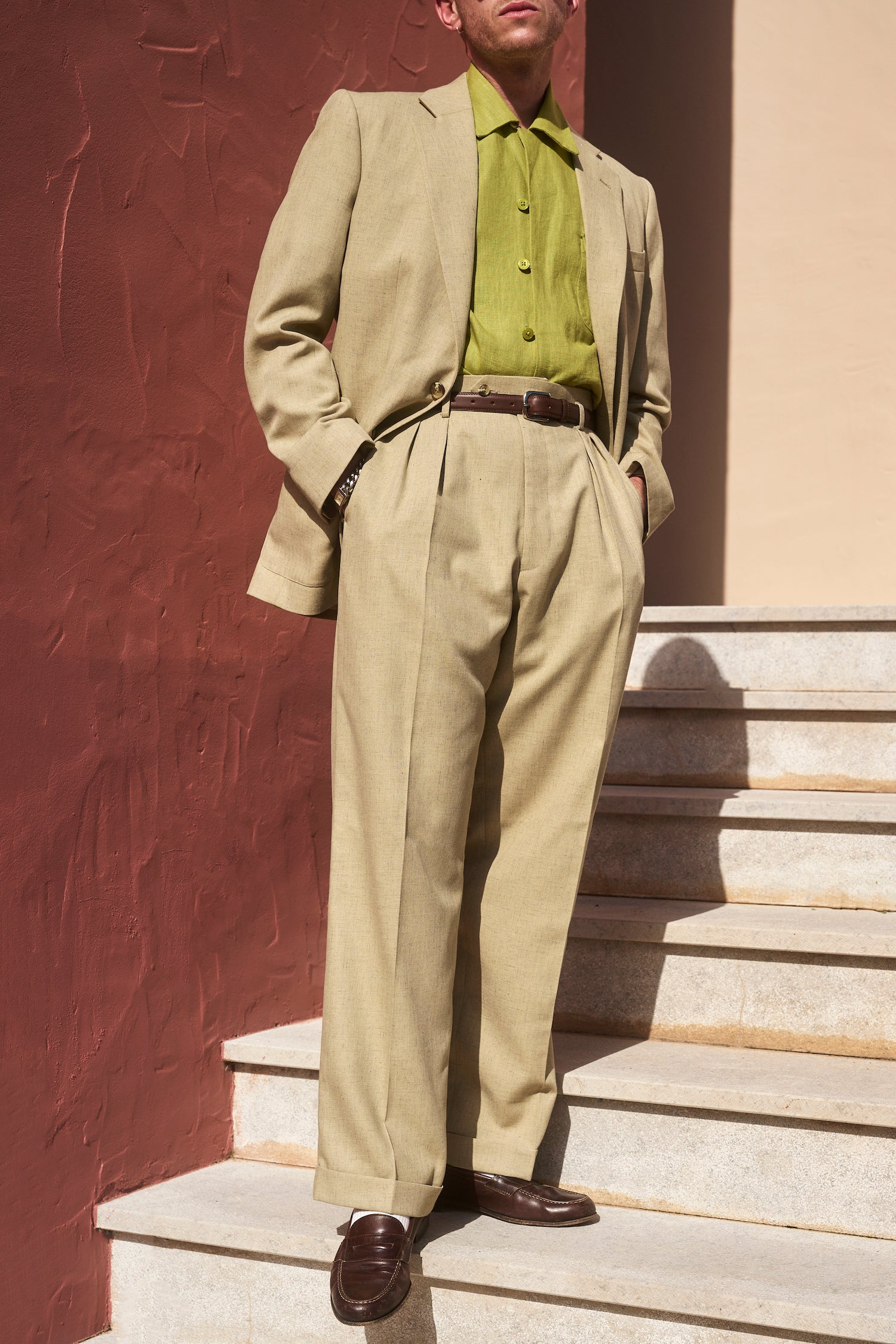 FABRIC OPTION - WARM SEPIA SLUB DRAPEY BAMBOO / LINEN
