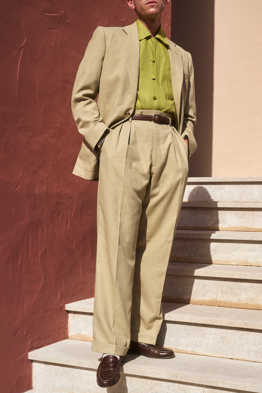 FABRIC OPTION - WARM SEPIA SLUB DRAPEY BAMBOO / LINEN
