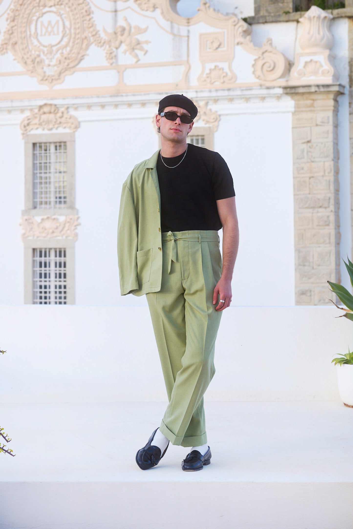 FABRIC OPTION - PISTACHIO SLUB DRAPEY BAMBOO / LINEN 

