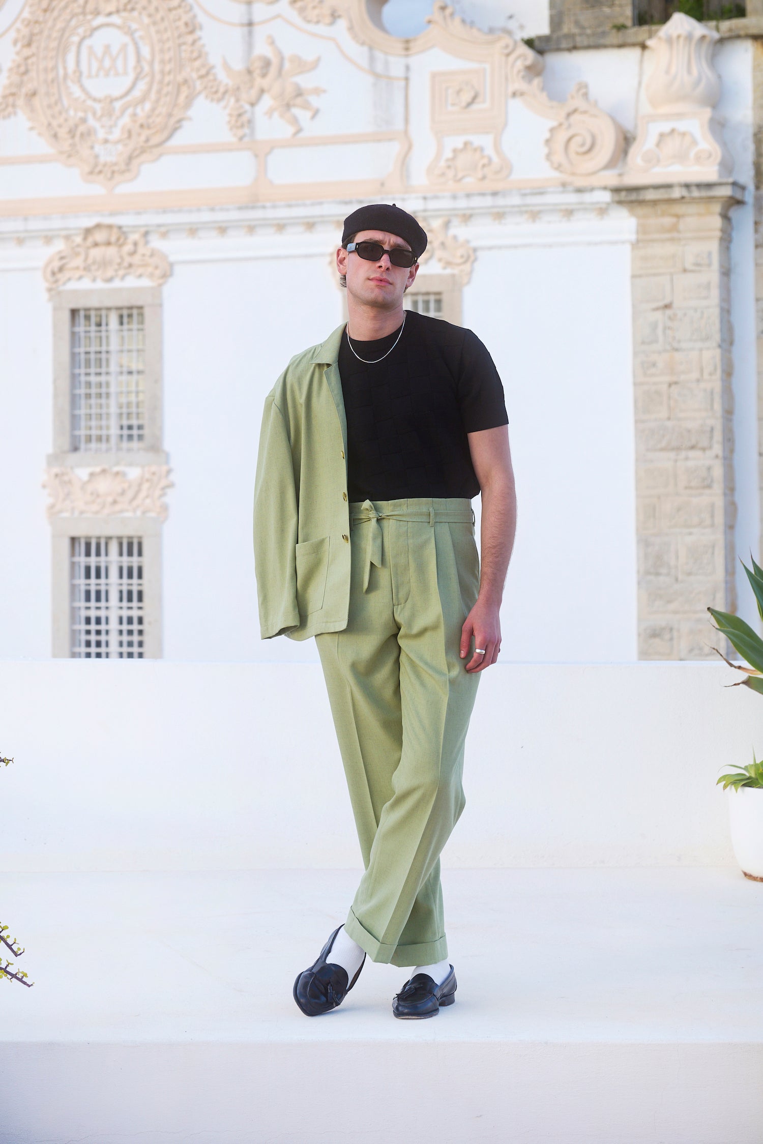 FABRIC OPTION - PISTACHIO SLUB DRAPEY BAMBOO / LINEN 

