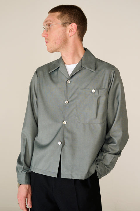 Muted sage big pocket shirt overshirt