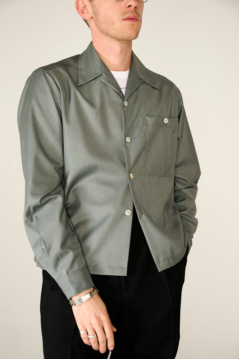 Muted sage big pocket shirt overshirt